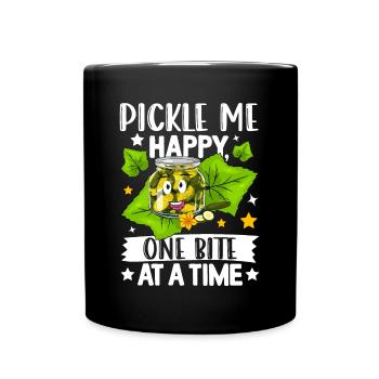 pickles- Gurken Geschenke, Gurken Tshirt - Tasse einfarbig - Schwarz - Vorne