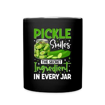 Pickle smiles- Gurken Geschenk - Tasse einfarbig - Schwarz - Vorne
