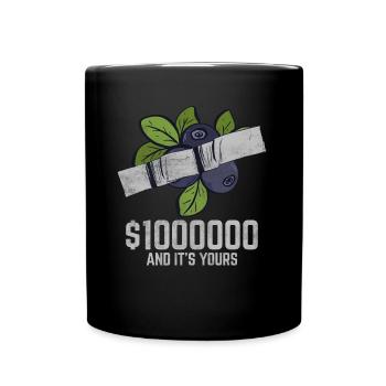 Ruban adhésif Huckleberry Fruit Lover citation drôle - Mug uni - noir - Devant
