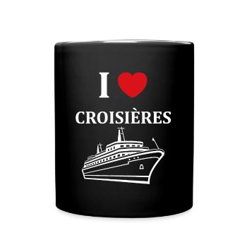 I love Croisières - Mug uni - noir - Devant