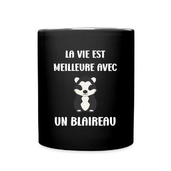 Humour blaireau - Mug uni - noir - Devant