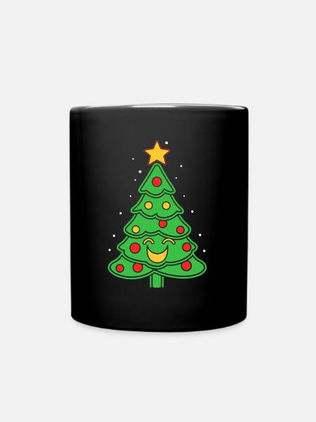 Kleiner Weihnachtsbaum - Tasse einfarbig - Schwarz