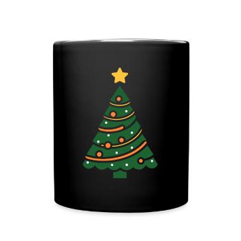 Kleiner Weihnachtsbaum - Tasse einfarbig - Schwarz - Vorne