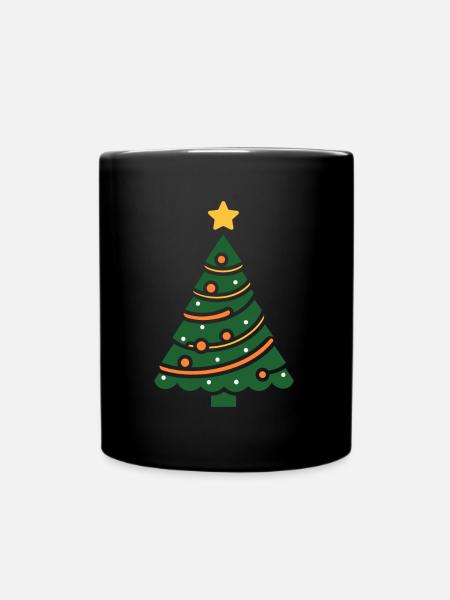 Kleiner Weihnachtsbaum - Tasse einfarbig - Schwarz
