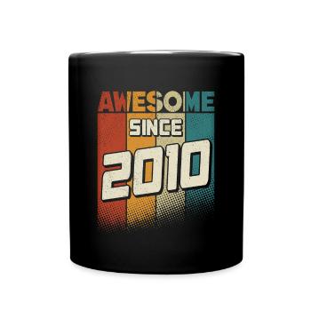 Awesome since 2010 Girl Boy 14th Birthday - Full Colour Mug - black - Front