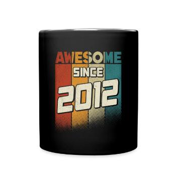 Awesome since 2012 Girl Boy 12th Birthday - Full Colour Mug - black - Front
