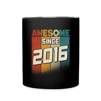 Awesome since 2016 Girl Boy 8th Birthday - Full Colour Mug - black - Front