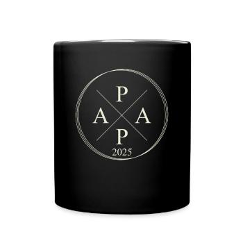 Papa Est 2025 Dad 2025 Level to Dad 2025 - Full Colour Mug - black - Front