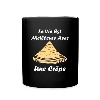 Crêpes Bretagne humour crêpe - Mug uni - noir - Devant
