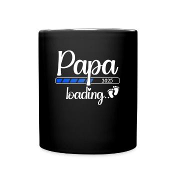Papa 2025 Loading Pregnant 2025 Papa Est. 2025 - Full Colour Mug - black - Front