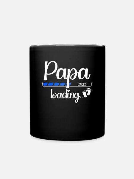 Papa 2025 Loading Schwanger 2025 Papa Est. 2025 - Tasse einfarbig - Schwarz