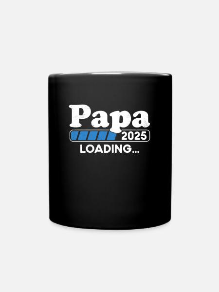 Papa 2025 Loading Eltern 2025 Papa Est. 2025 - Tasse einfarbig - Schwarz