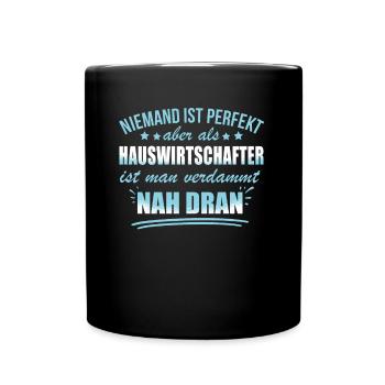 Lustige Hauswirtschafter Arbeit Haushaltsführung - Full Colour Mug - black - Front