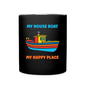 Bateau humour péniche - Mug uni - noir - Devant