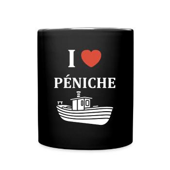 Bateau humour péniche - Mug uni - noir - Devant