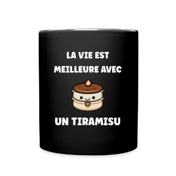 Humour tiramisu - Mug uni - noir - Devant