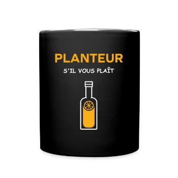 Humour punch planteur - Mug uni - noir - Devant