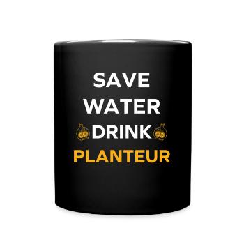 Humour punch planteur - Mug uni - noir - Devant