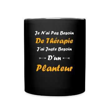 Humour punch planteur - Mug uni - noir - Devant