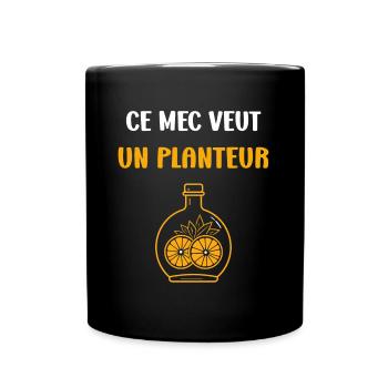 Humour punch planteur - Mug uni - noir - Devant
