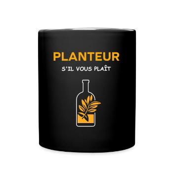 Humour punch planteur - Mug uni - noir - Devant