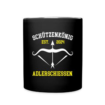 Schützenkönig 2024 Adlerschiessen Schützenfest - Tasse einfarbig - Schwarz - Vorne