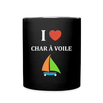 Humour Char à voile - Mug uni - noir - Devant