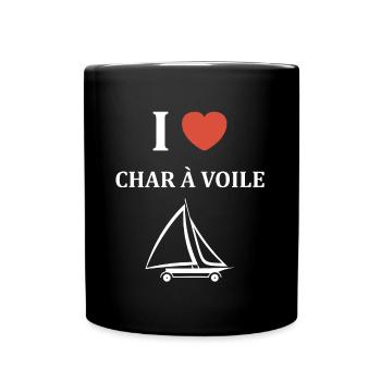 Humour Char à voile - Mug uni - noir - Devant