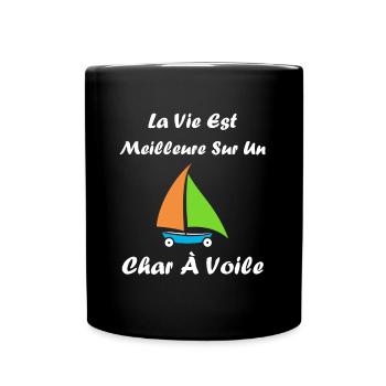 Humour Char à voile - Mug uni - noir - Devant