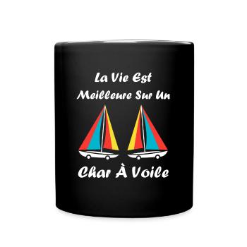 Humour Char à voile - Mug uni - noir - Devant