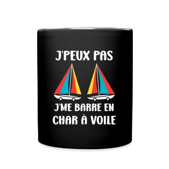 Humour Char à voile - Mug uni - noir - Devant