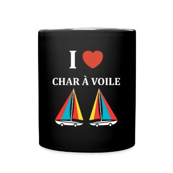Humour Char à voile - Mug uni - noir - Devant