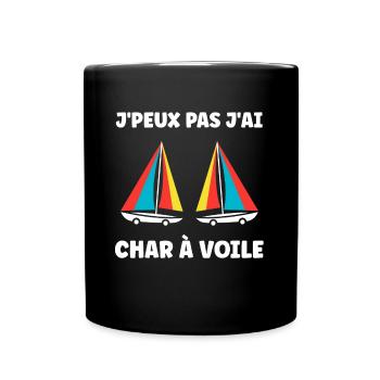 Humour Char à voile - Mug uni - noir - Devant