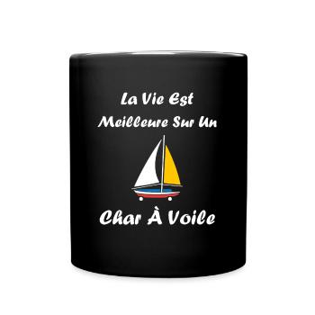 Humour Char à voile - Mug uni - noir - Devant