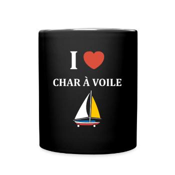 Humour Char à voile - Mug uni - noir - Devant