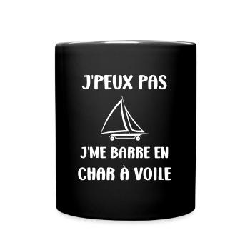 Humour Char à voile - Mug uni - noir - Devant