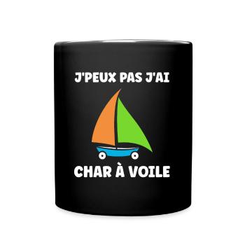 Humour Char à voile - Mug uni - noir - Devant