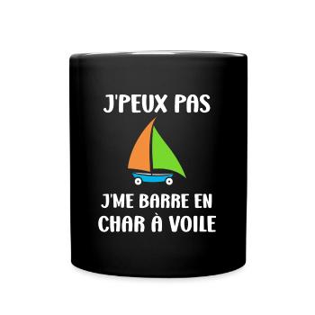 Humour Char à voile - Mug uni - noir - Devant
