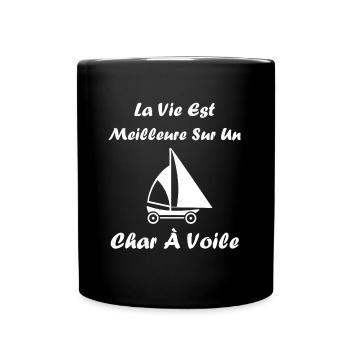 Humour Char à voile - Mug uni - noir - Devant