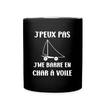Humour Char à voile - Mug uni - noir - Devant
