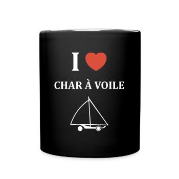 Humour Char à voile - Mug uni - noir - Devant
