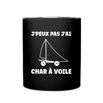 Humour Char à voile - Mug uni - noir - Devant
