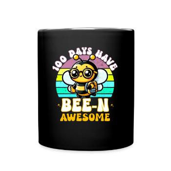 100 jours ont Bee-n Awesome 100e jour d’école drôle - Mug uni - noir - Devant