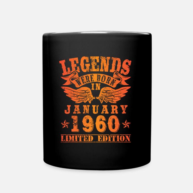 Legends were born in Januar 1960 Geburtstag - Tasse einfarbig - Schwarz