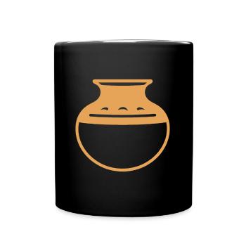 Töpferei - Tasse einfarbig - Schwarz - Vorne