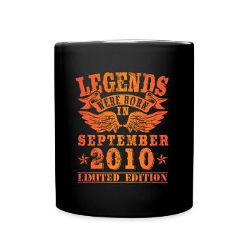 Legends sont nés en Septembre 2010 Anniversaire - Mug uni - noir - Devant