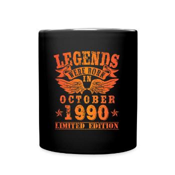 Legends sont nés en Octobre 1990 Anniversaire - Mug uni - noir - Devant