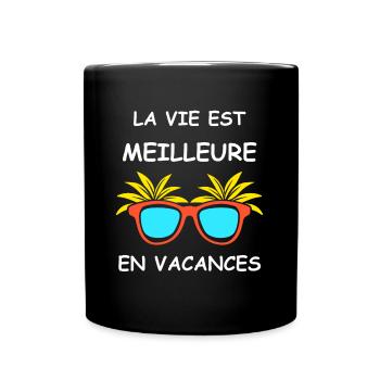 Je suis en vacances - Mug uni - noir - Devant