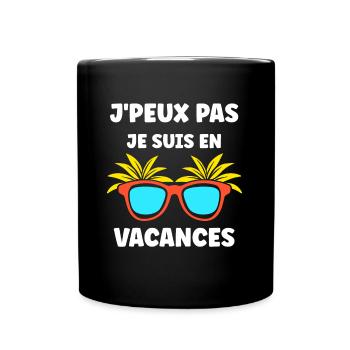 Je suis en vacances - Mug uni - noir - Devant
