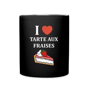Tarte aux fraises - Mug uni - noir - Devant